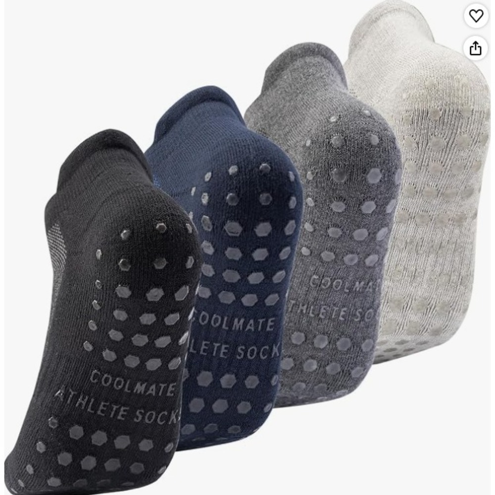 NEW- Sealed- CoolMate Athletic Grip Socks Mens Size 6-10 Multicolor Non Slip